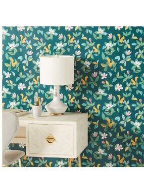Anthropologie Paule Marrot Prepasted Wallpaper Squirre 49.5 Sq Ft Old World Retr